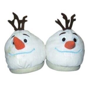 DISNEY FROZEN II OLAF Plush Doll Slippers Size L 4 Kids Child house‎ shoes